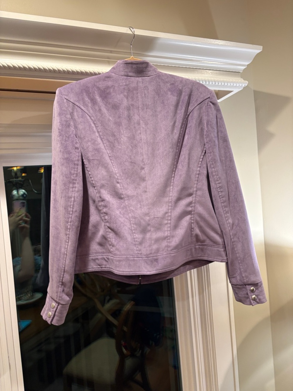 Tribal Faux suede lavender Women's Moto Jacket Size 14 - Picture 6 of 7
